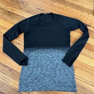 Women's Lululemon Black and Gray Long Sleeve Top